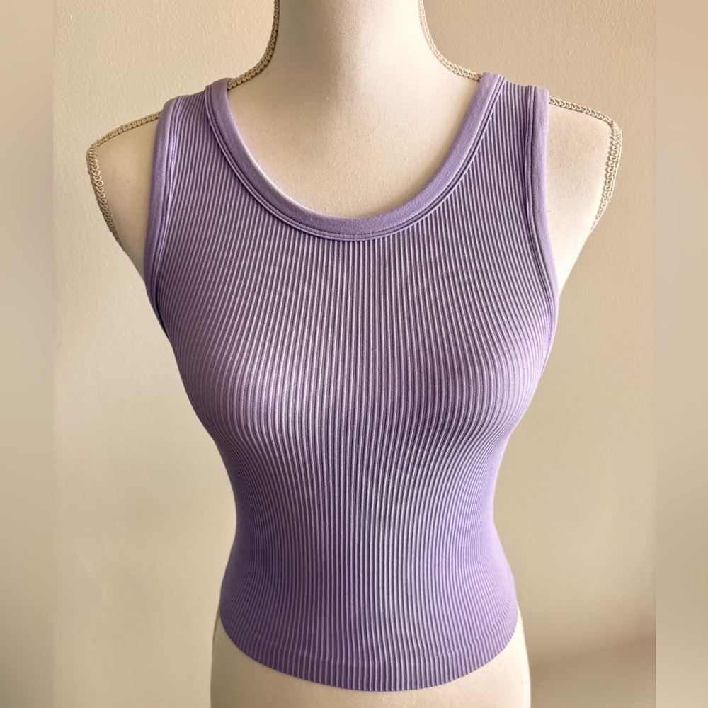 ARITZIA- SUN-DEH Ribbed Sleeveless Tank Top - Lavender